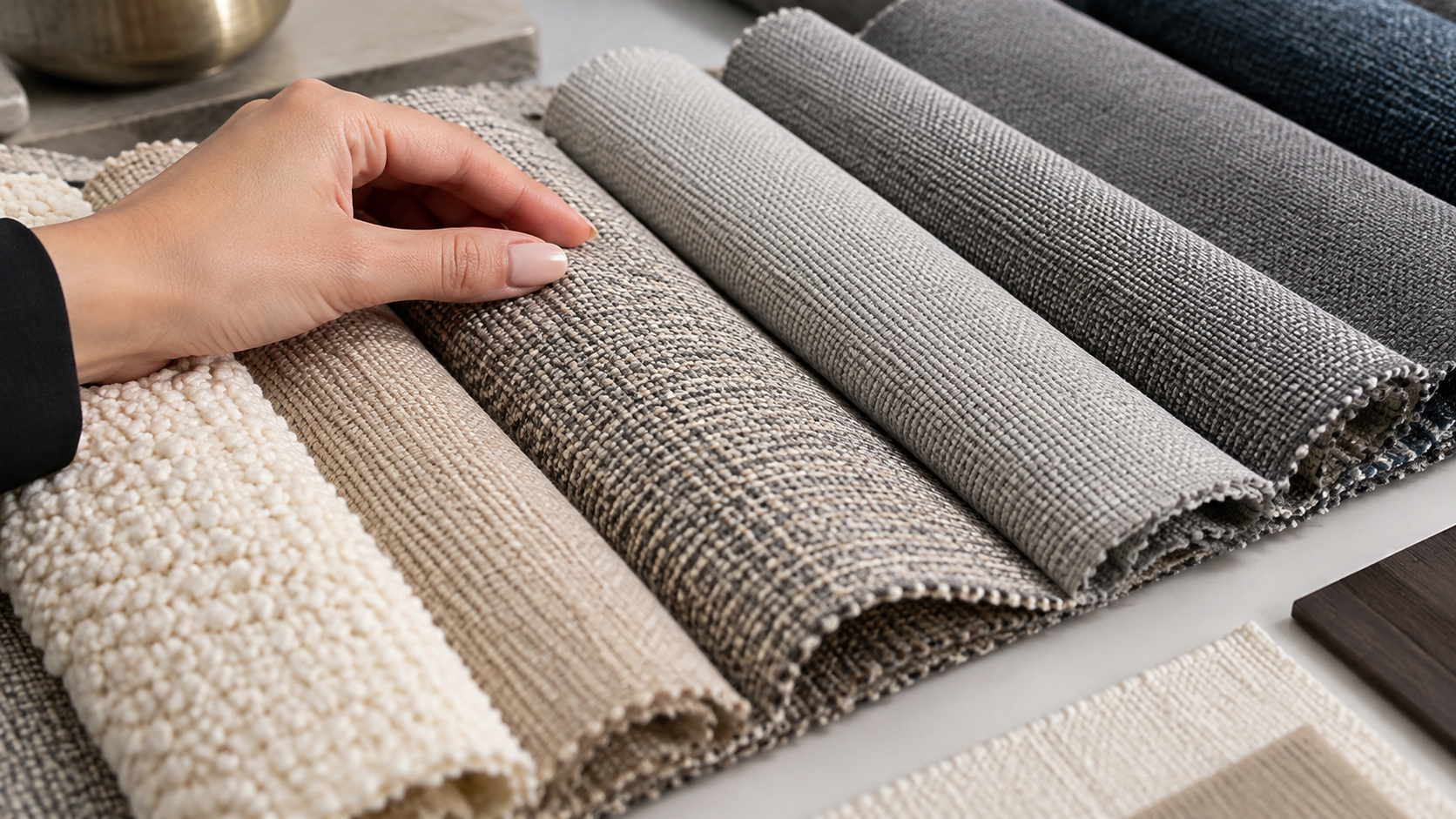 Textured upholstery fabric close-up