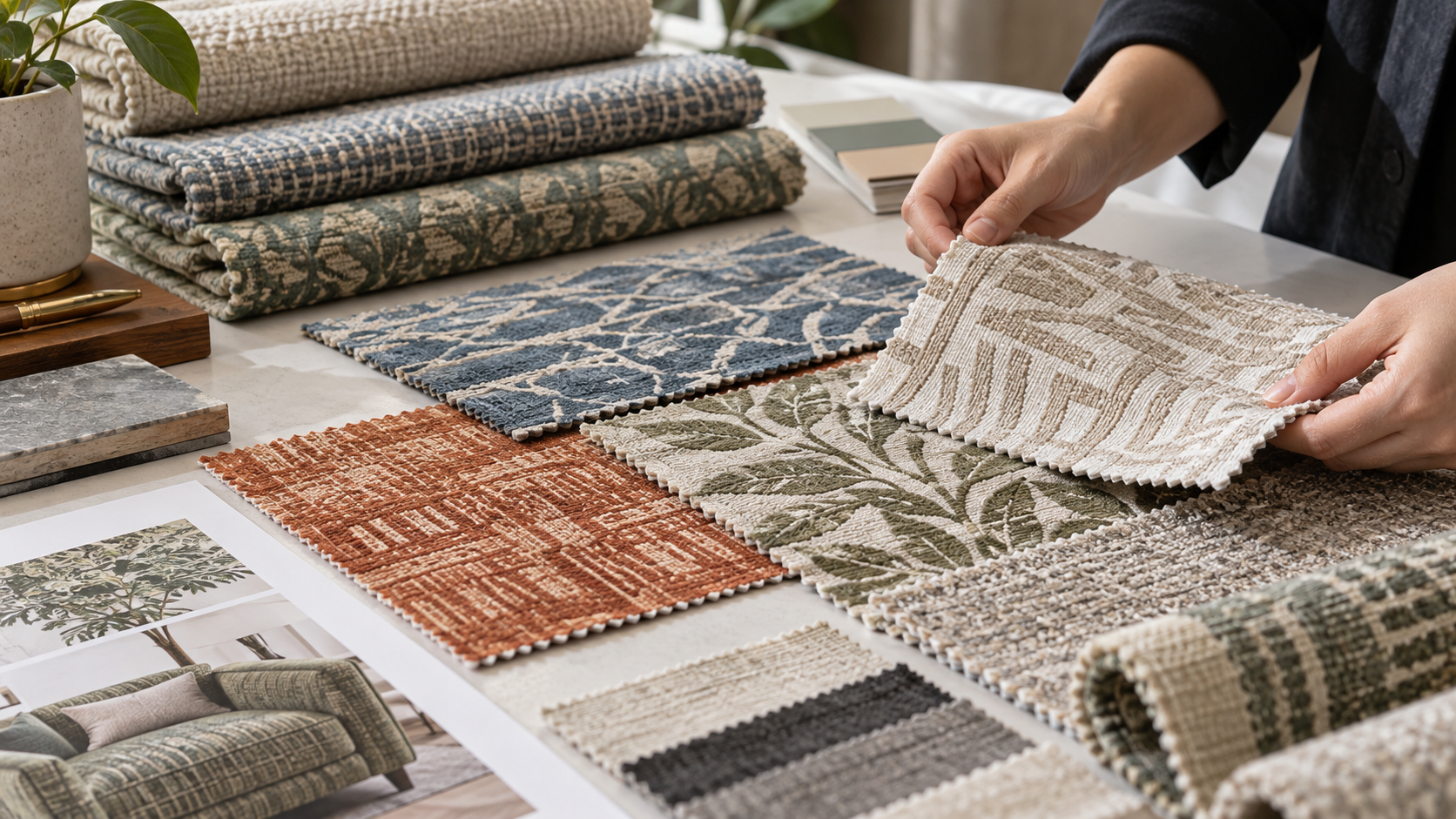Patterned fabric strike-off samples