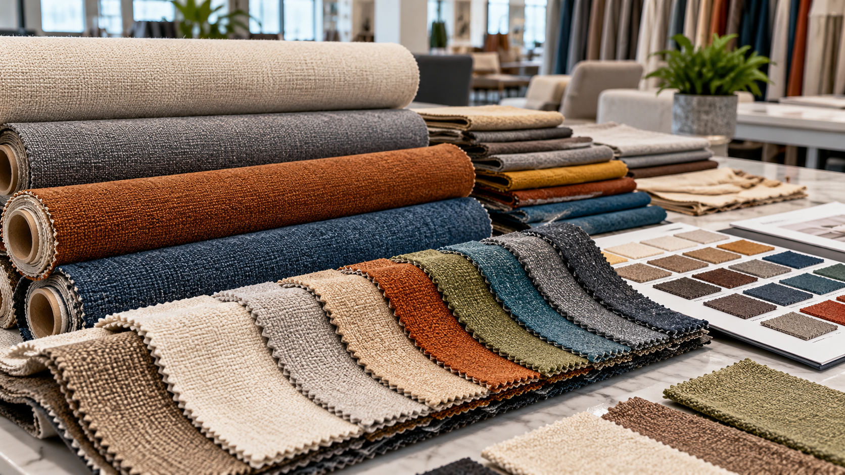 Upholstery fabric swatches and rolls for furniture sourcing from China