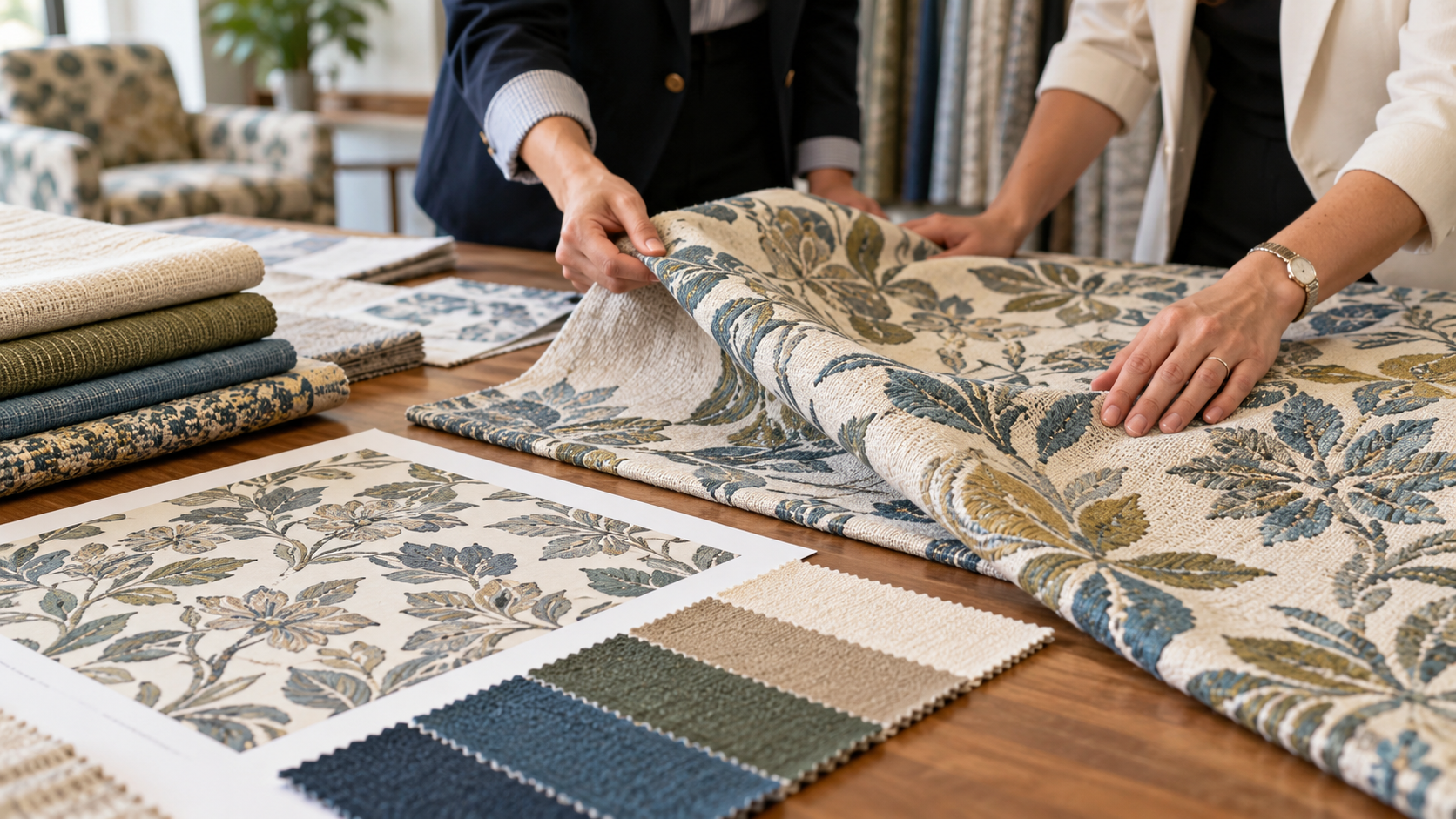Custom upholstery fabric development process