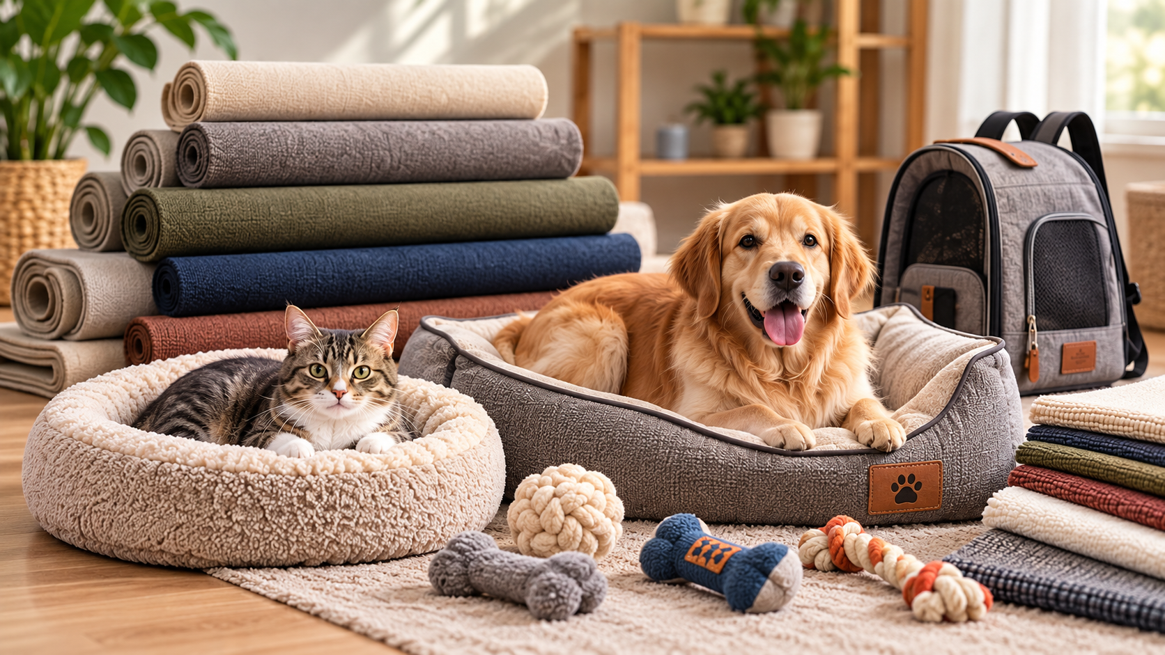 Pet fabric applications for beds, toys and pet carrier manufacturing